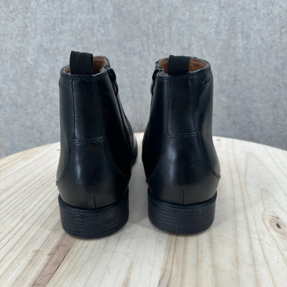 NEW Clarks Whiddon Zip Boots Mens 13 Black Leather Ankle Boot 261550397120